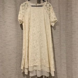 Rachel Roy Ivory Lace Hugh Low Dress